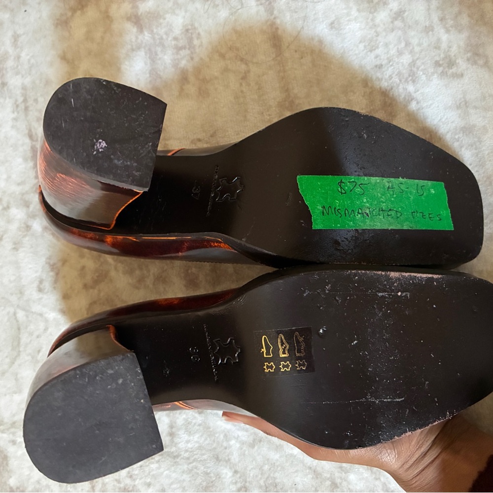Eckhaus Latta Metallic Copper-Brown Square-Toe Pumps - Picture 3 of 3